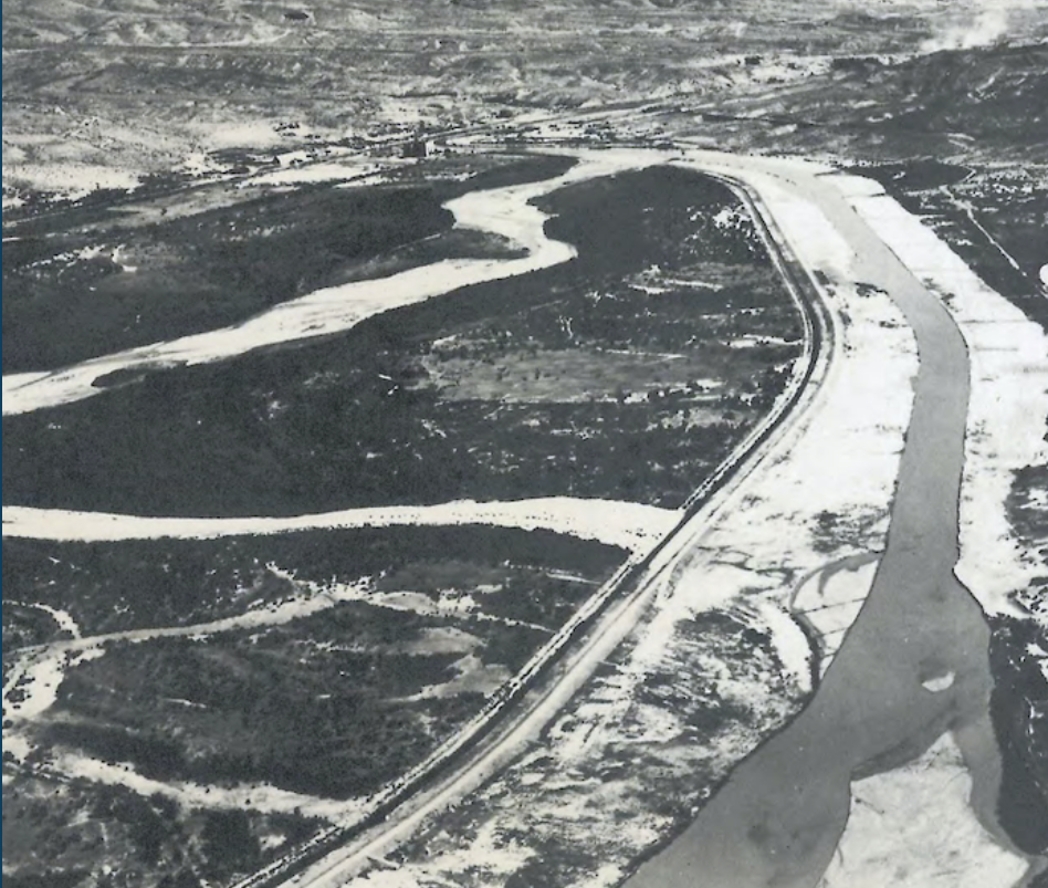 An old, black-and-white photo of the Rio Grande